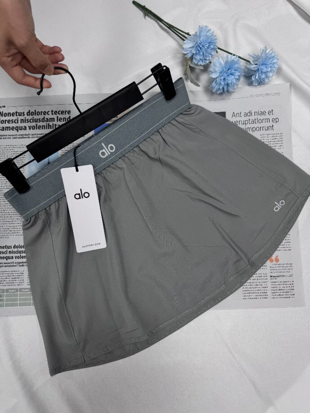 NWT Alo Yoga Match Point Tennis Skirt Grey M size👧💝sports/leisure/travel